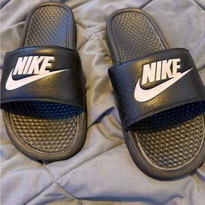 Nike Black and White Slide Sandals
